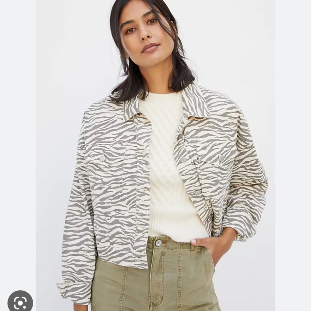 NEW Anthropologie Le Lis Mona Cropped Trucker Jacket